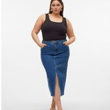 VERO MODA VMCVERI calf denim skirt mix cur in medium blue denim - Image 5