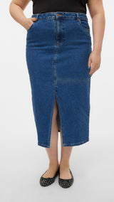 VERO MODA VMCVERI calf denim skirt mix cur in medium blue denim - Image 6