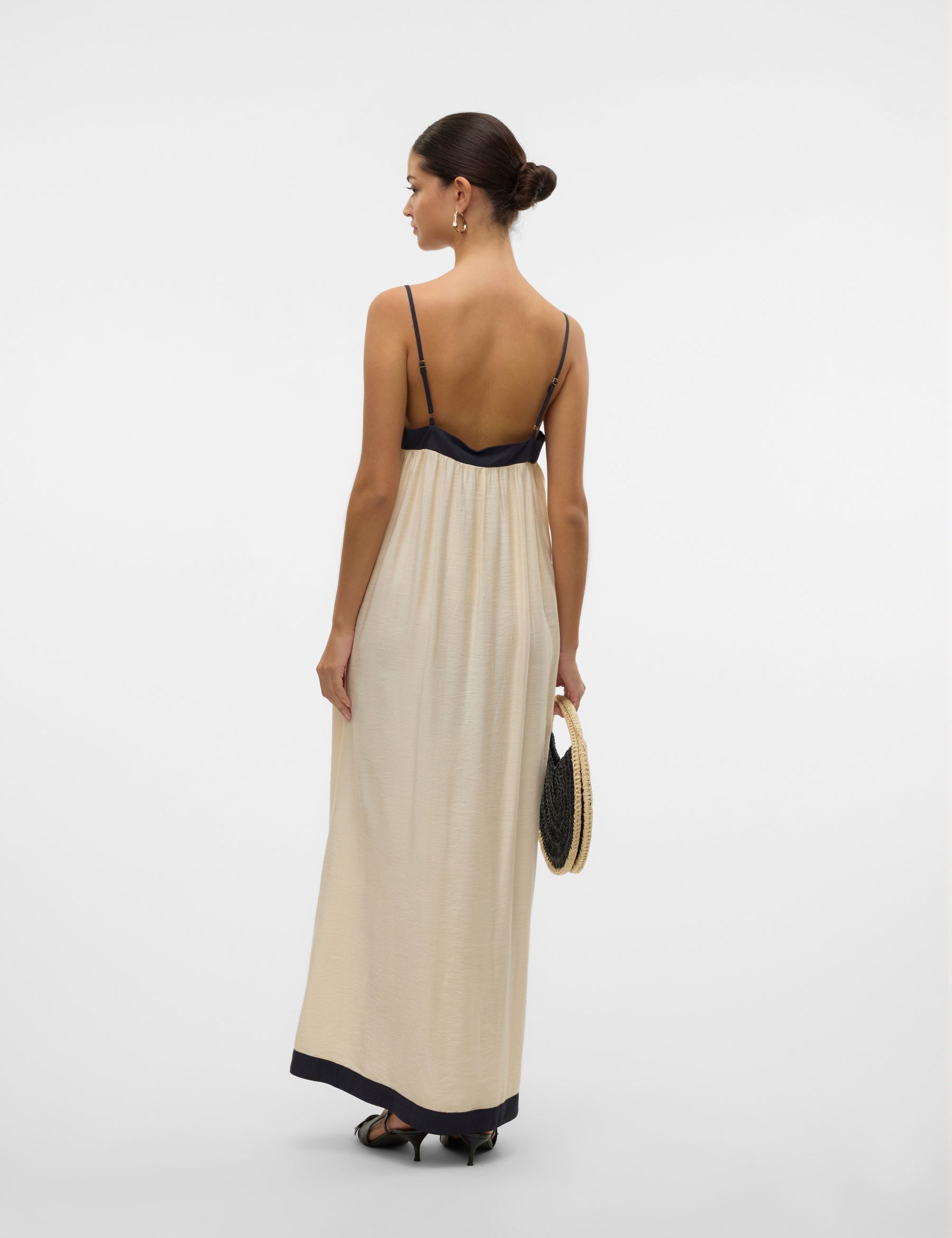 VERO MODA VMDENISE singlet ankle dress in black birch - Image 2