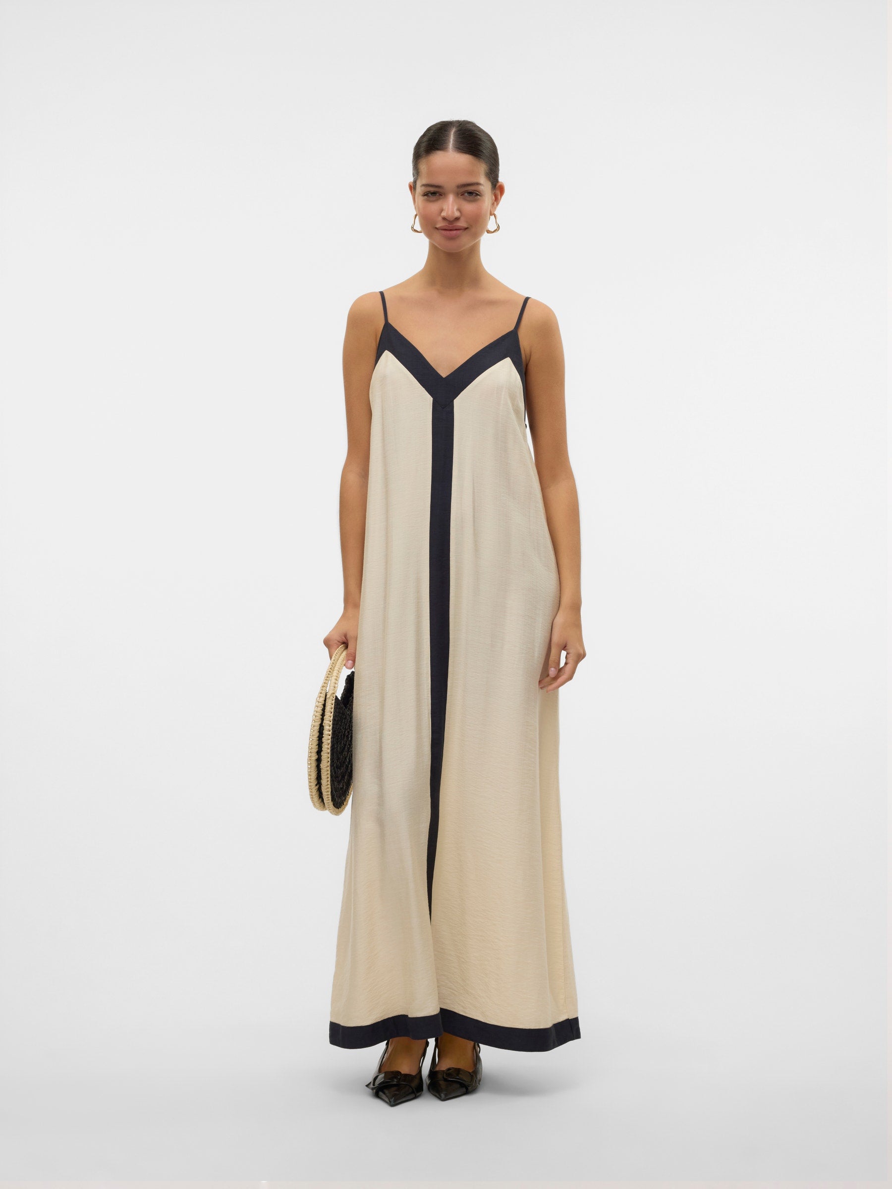 VERO MODA VMDENISE singlet ankle dress in black birch - Image 4