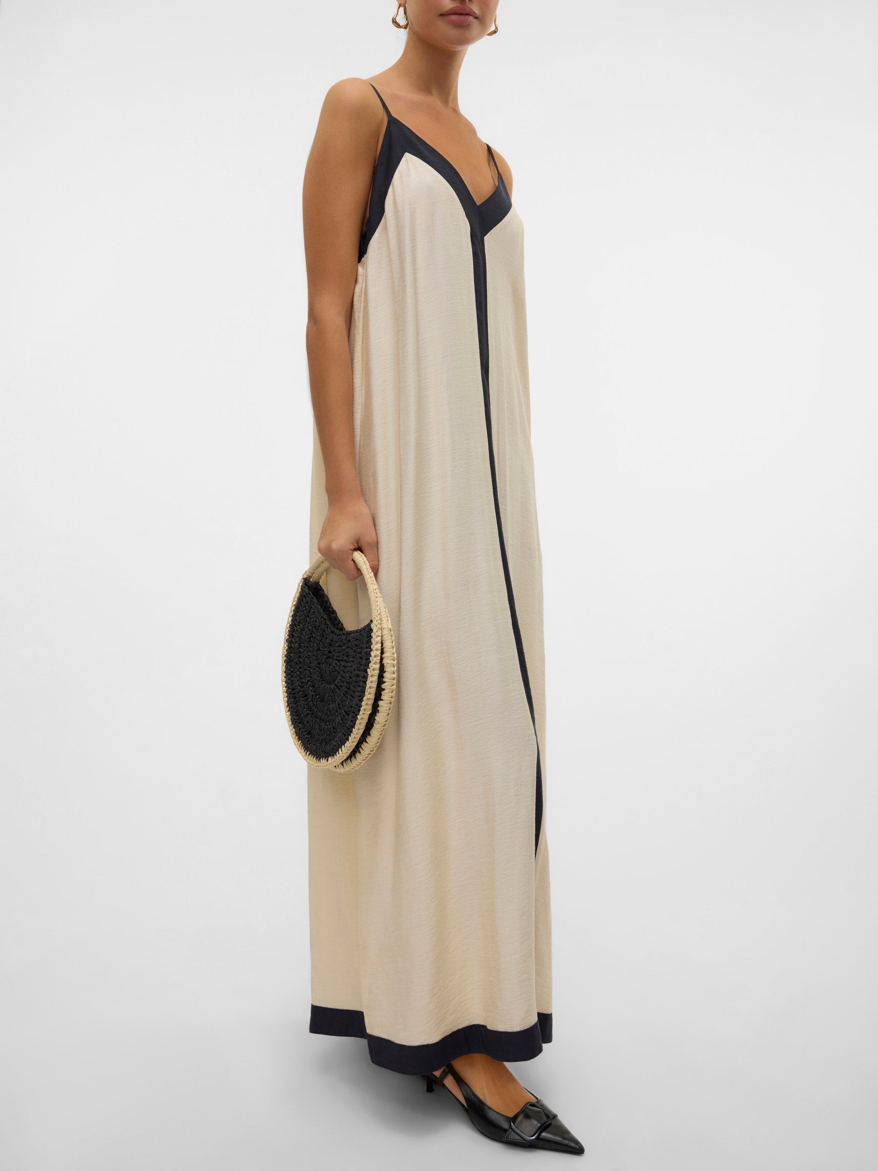 VERO MODA VMDENISE singlet ankle dress in black birch - Image 5