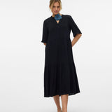 VERO MODA VMEASY joy 2/4 calf dress in black - Image 1