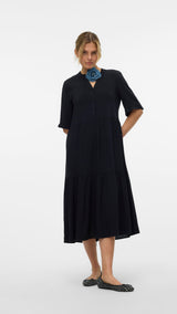 VERO MODA VMEASY joy 2/4 calf dress in black - Image 1