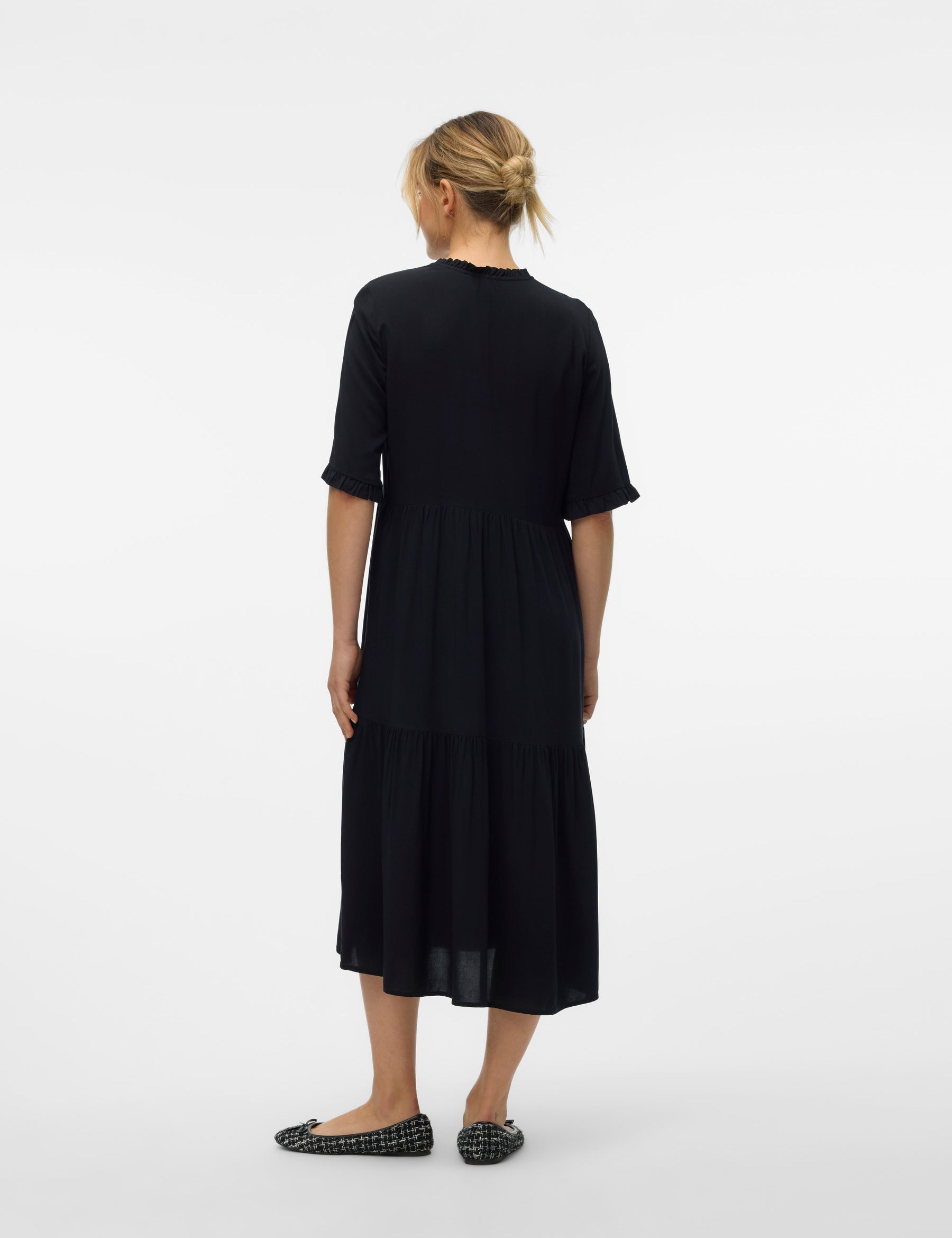 VERO MODA VMEASY joy 2/4 calf dress in black - Image 2