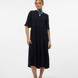 VERO MODA VMEASY joy 2/4 calf dress in black - Image 4