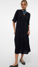 VERO MODA VMEASY joy 2/4 calf dress in black - Image 5