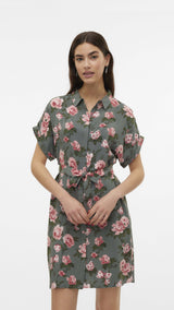 VERO MODA VMEASY joy shirt dress in birch zebra - Image 1