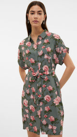 VERO MODA VMEASY joy shirt dress in birch zebra - Image 5