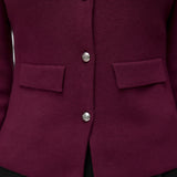 VERO MODA VMELISE poloneck cardigan in winetasting w. silver buttons - Image 5