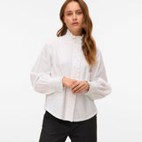 VERO MODA VMFANNI ruffel top in snow white - Image 1