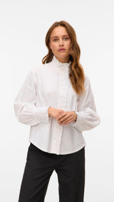 VERO MODA VMFANNI ruffel top in snow white - Image 1