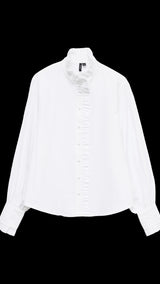 VERO MODA VMFANNI ruffel top in snow white - Image 3