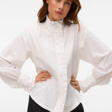 VERO MODA VMFANNI ruffel top in snow white - Image 5