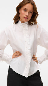 VERO MODA VMFANNI ruffel top in snow white - Image 5