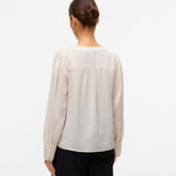 VERO MODA VMFASANA v-neck shirt in birch - Image 2
