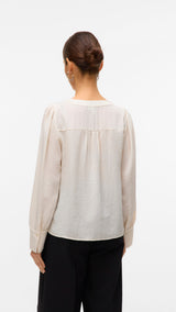 VERO MODA VMFASANA v-neck shirt in birch - Image 2