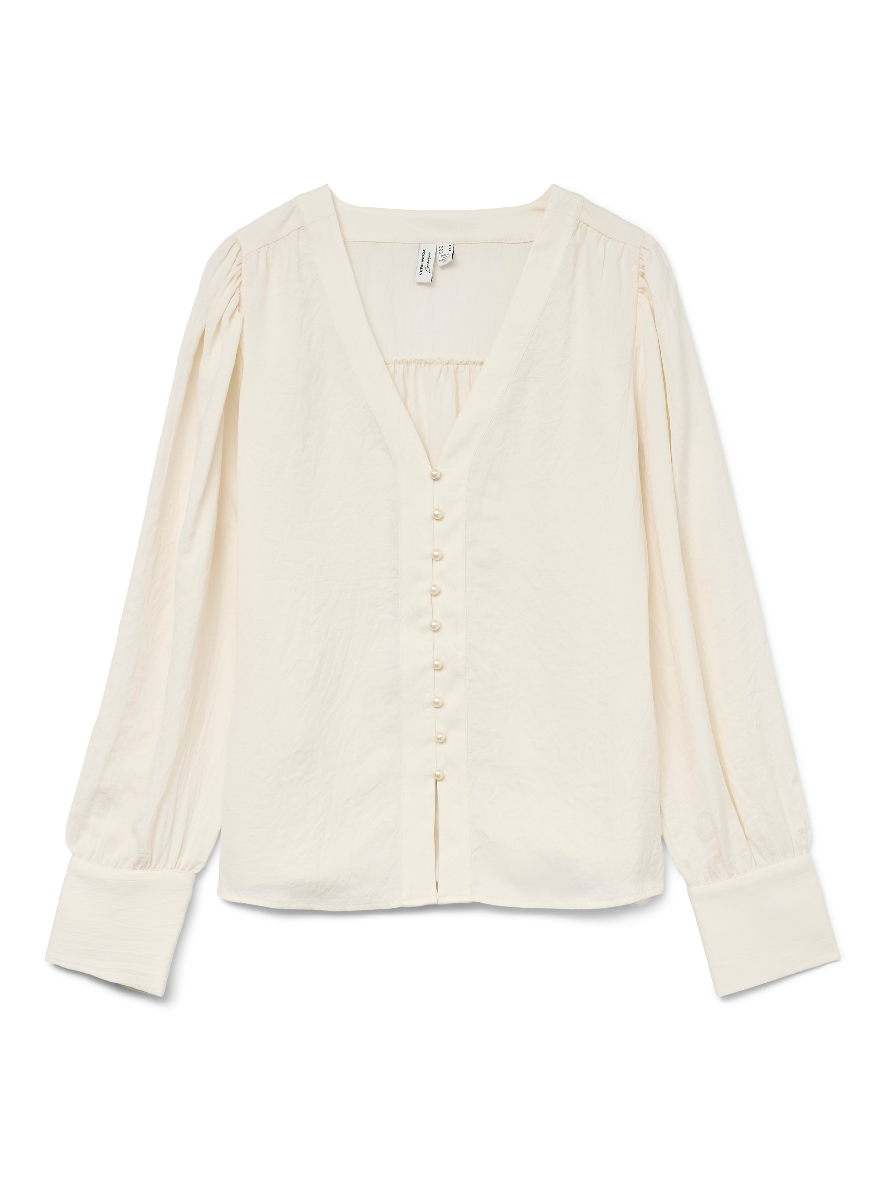 VERO MODA VMFASANA v-neck shirt in birch - Image 3