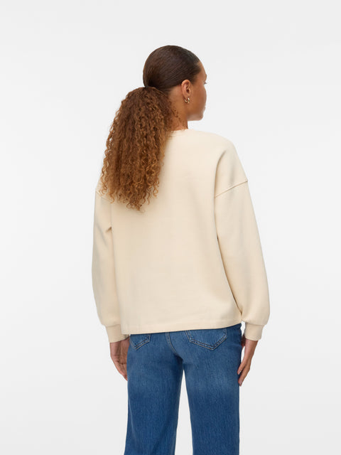 VERO MODA VMFATILDA sweatshirt in mermaid tone-in-tone pearls
