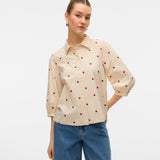 VERO MODA VMFEAT 3/4 shirt in birch - Image 1