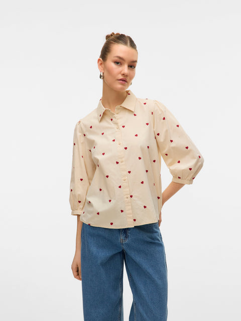 VERO MODA VMFEAT 3/4 shirt in birch