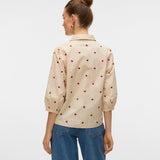 VERO MODA VMFEAT 3/4 shirt in birch - Image 2