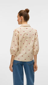 VERO MODA VMFEAT 3/4 shirt in birch - Image 2