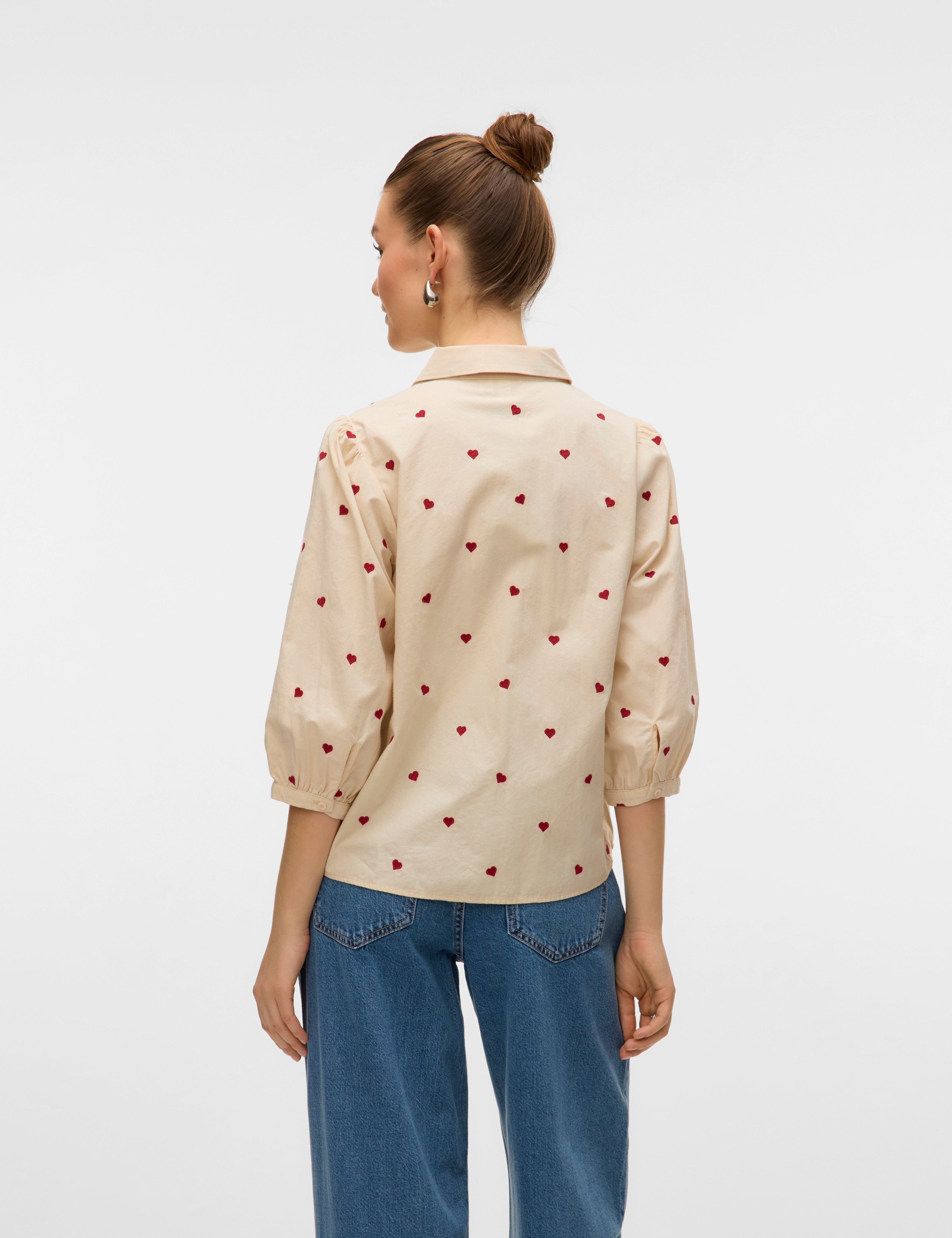 VERO MODA VMFEAT 3/4 shirt in birch - Image 2