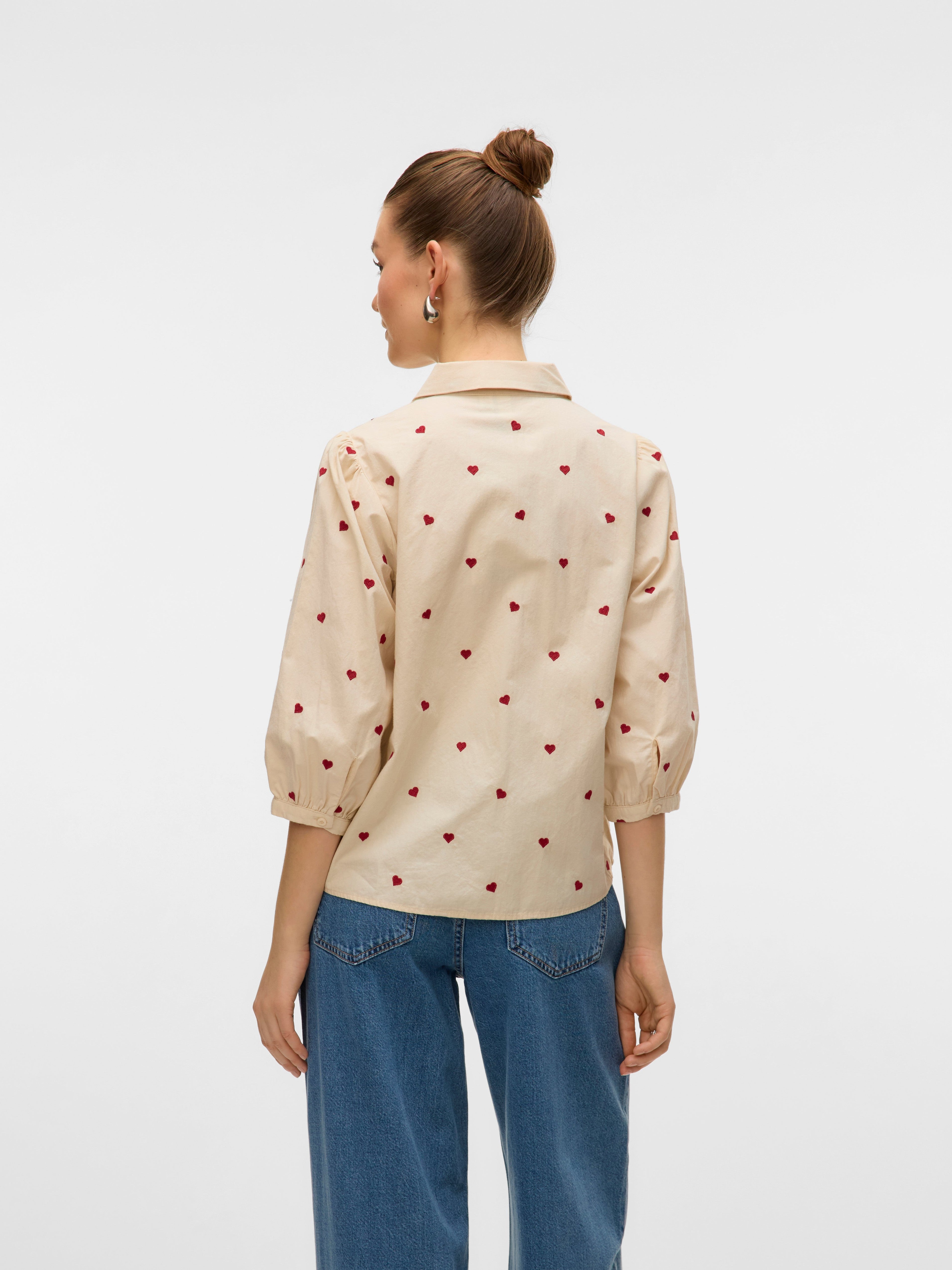 VERO MODA VMFEAT 3/4 shirt in birch - Image 2