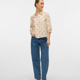VERO MODA VMFEAT 3/4 shirt in birch - Image 4