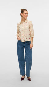 VERO MODA VMFEAT 3/4 shirt in birch - Image 4