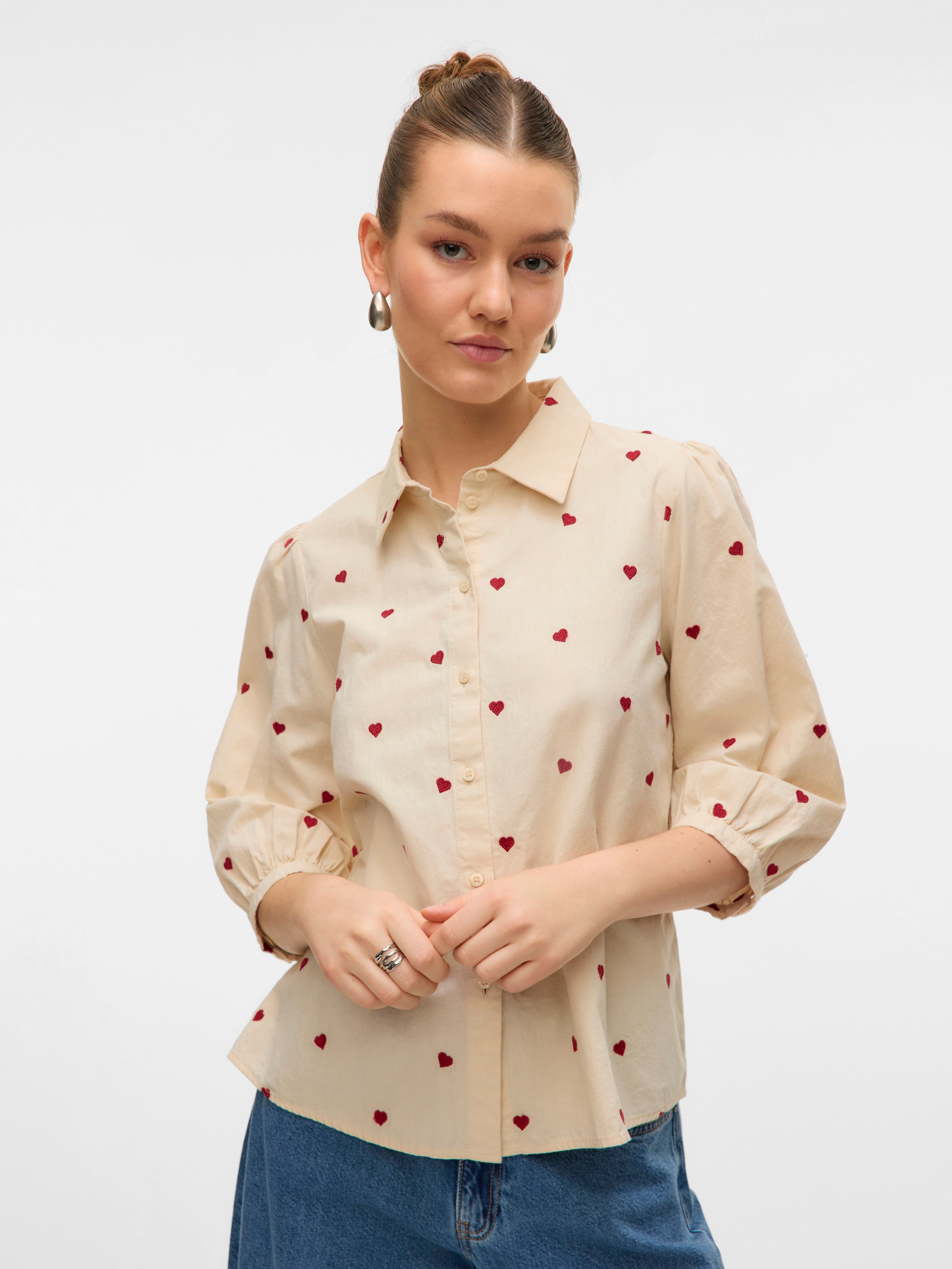 VERO MODA VMFEAT 3/4 shirt in birch - Image 5