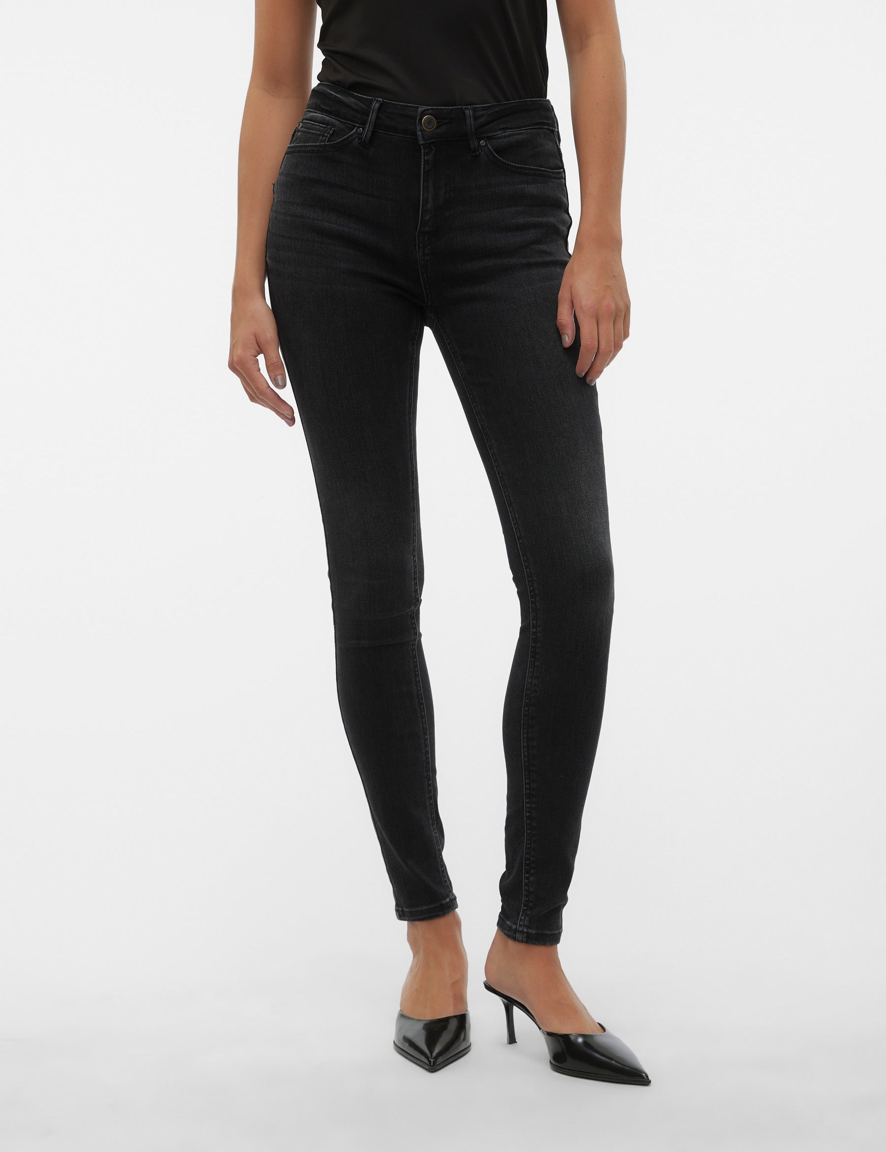 VERO MODA VMFLASH skinny jeans in black denim - Image 1