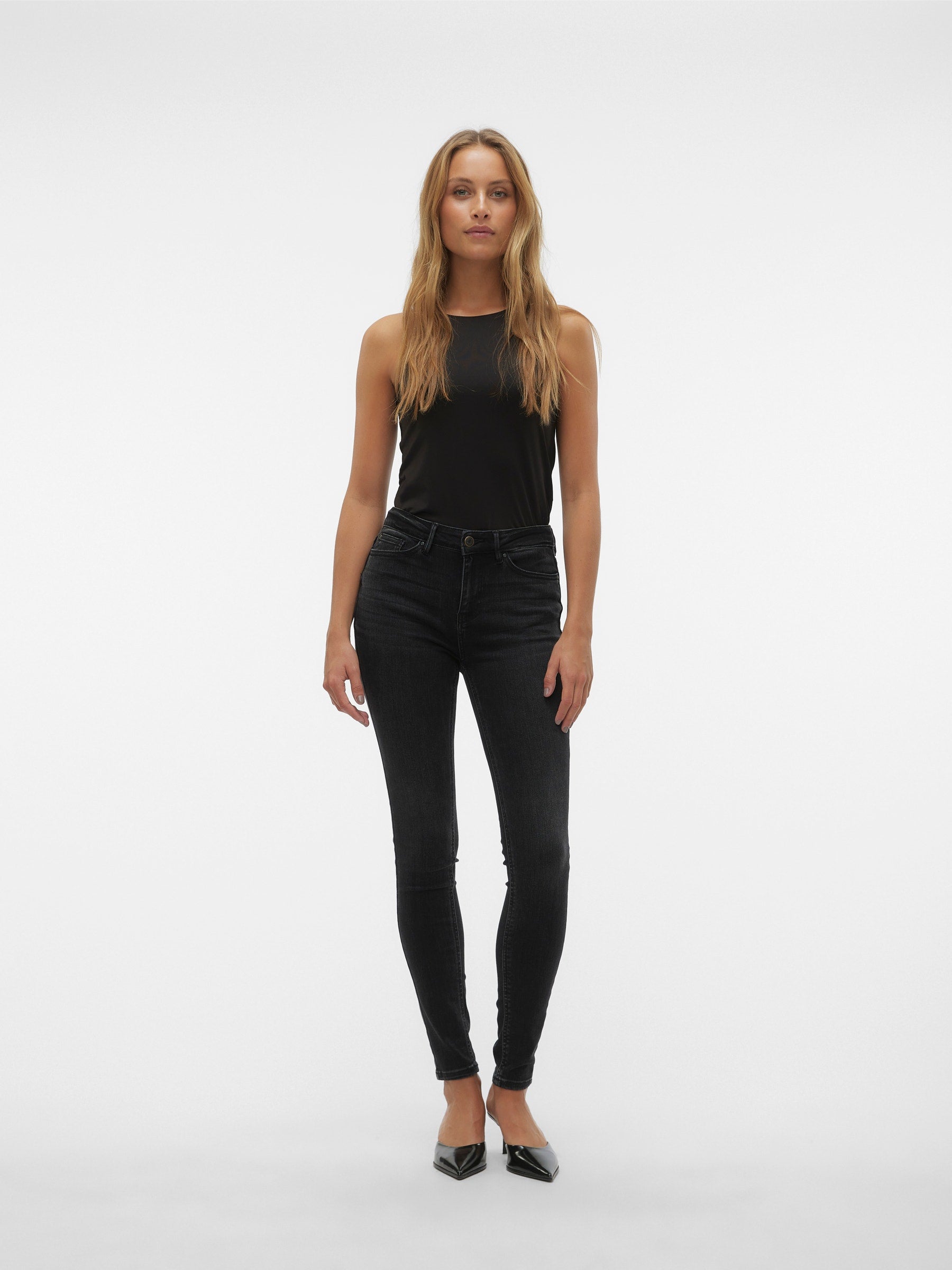 VERO MODA VMFLASH skinny jeans in black denim - Image 5