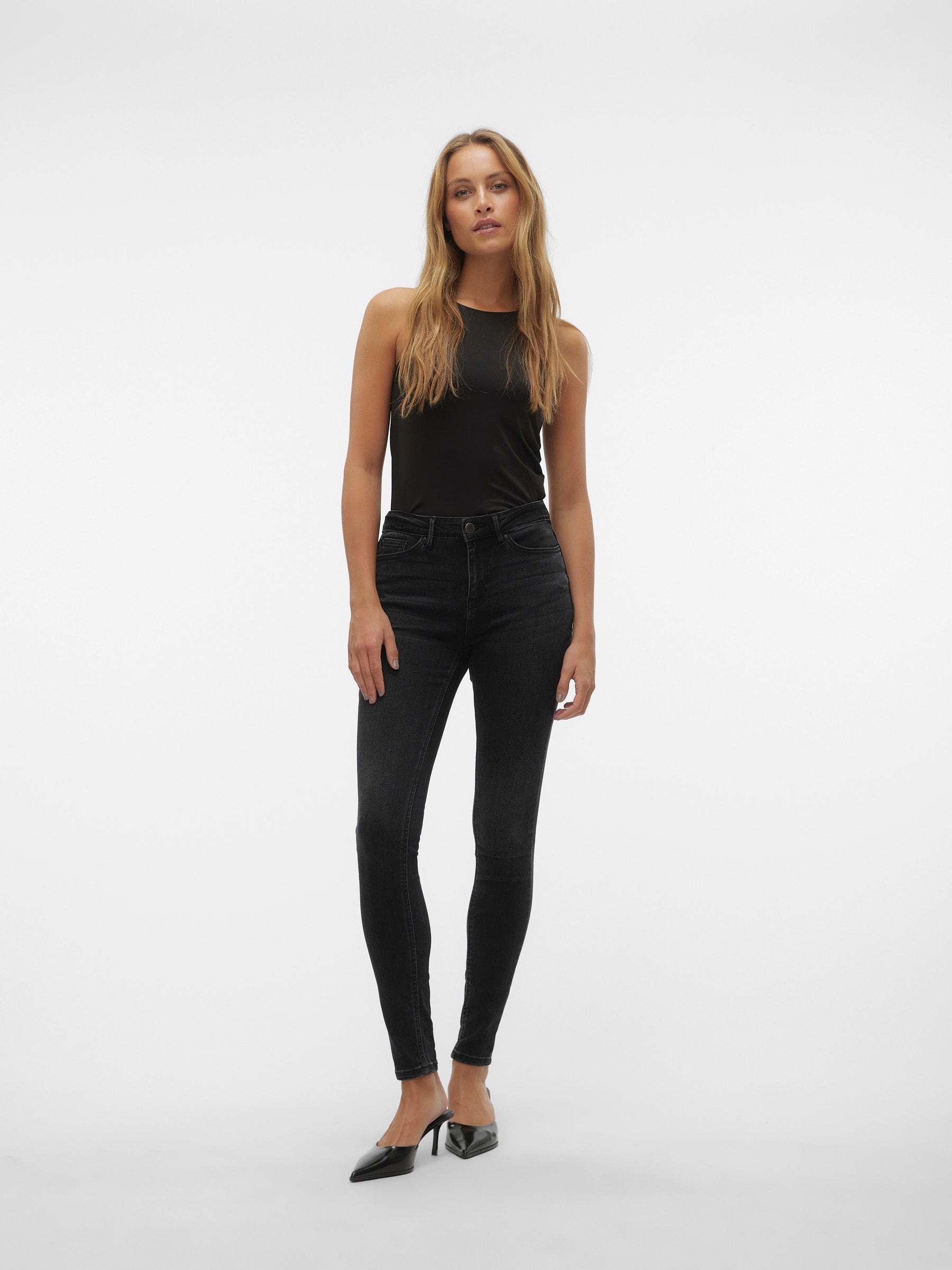 VERO MODA VMFLASH skinny jeans in black denim - Image 6