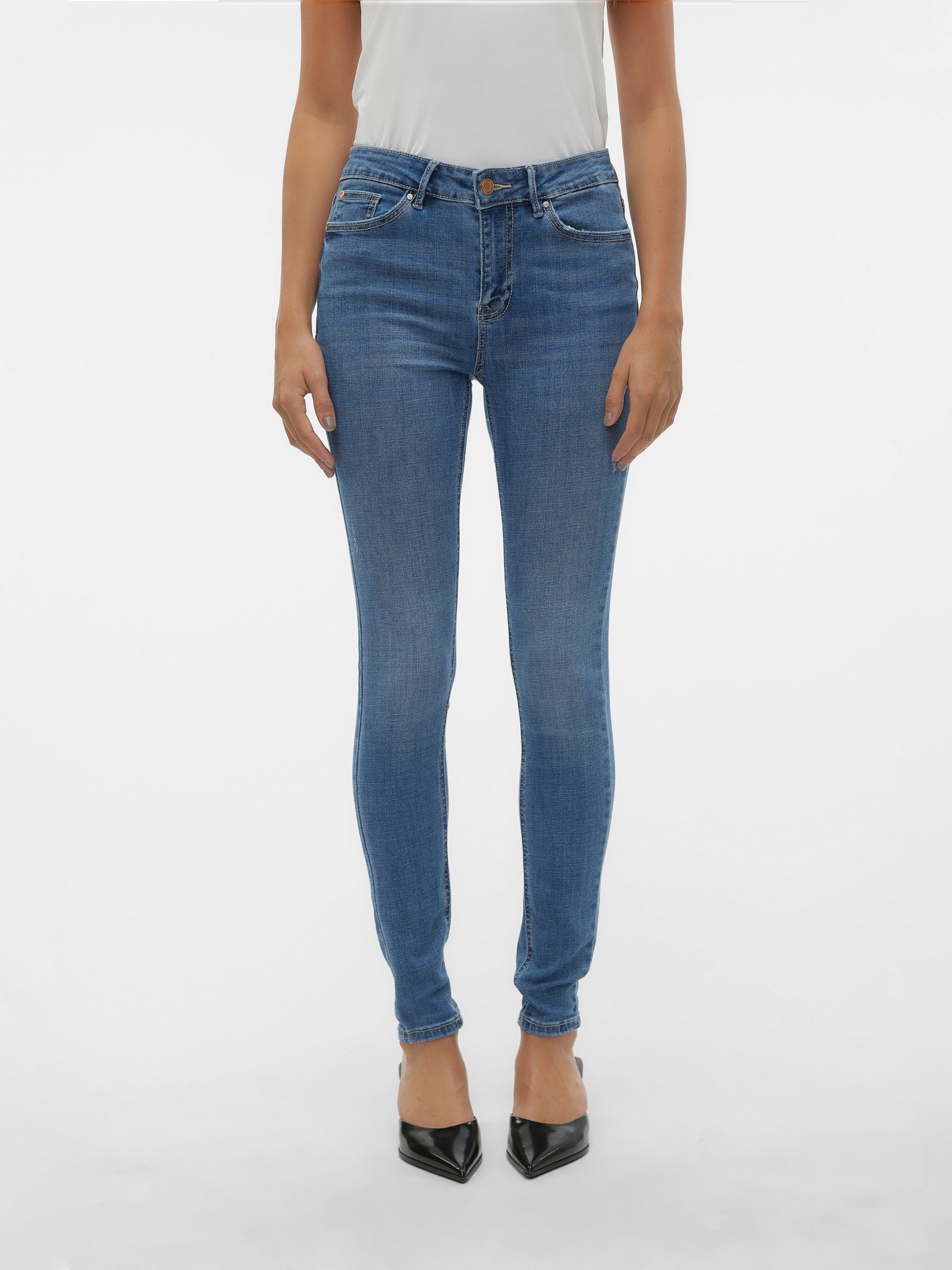 VERO MODA VMFLASH skinny jeans in medium blue denim - Image 1