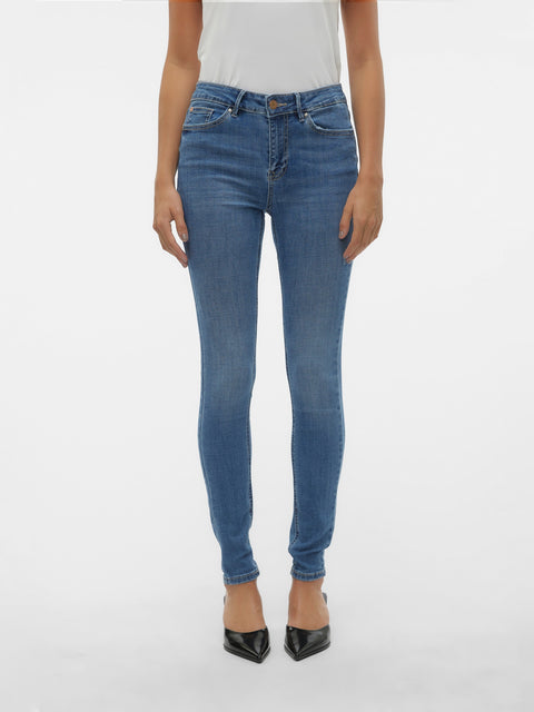 VERO MODA VMFLASH skinny jeans in medium blue denim