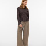 VERO MODA VMFRIBA cuff top - chocolate torte