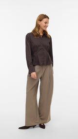 VERO MODA VMFRIBA cuff top - chocolate torte