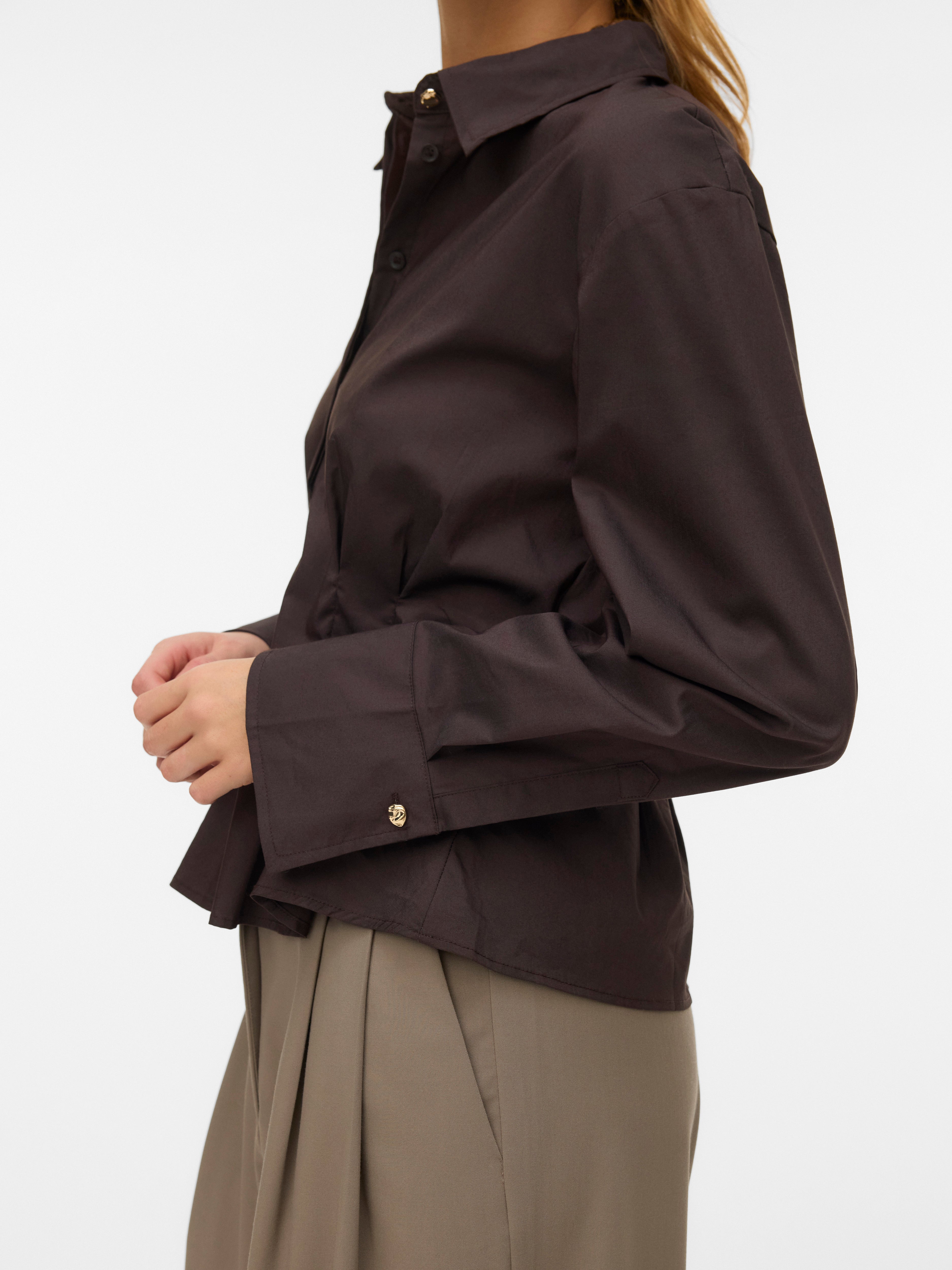 VERO MODA VMFRIBA cuff top - chocolate torte