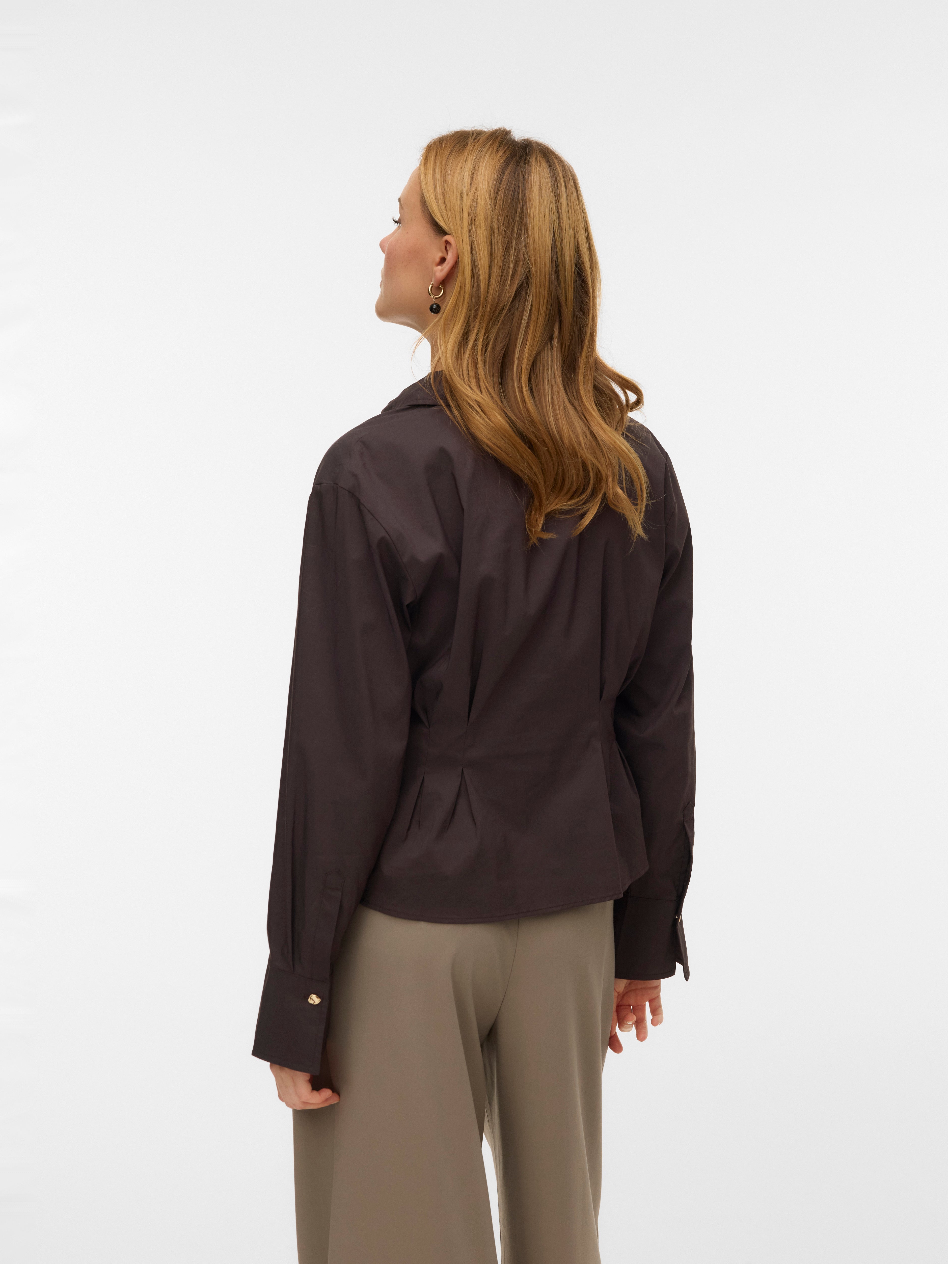 VERO MODA VMFRIBA cuff top - chocolate torte