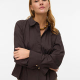 VERO MODA VMFRIBA cuff top - chocolate torte