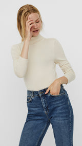 VERO MODA VMGLORY rollneck blouse - birch