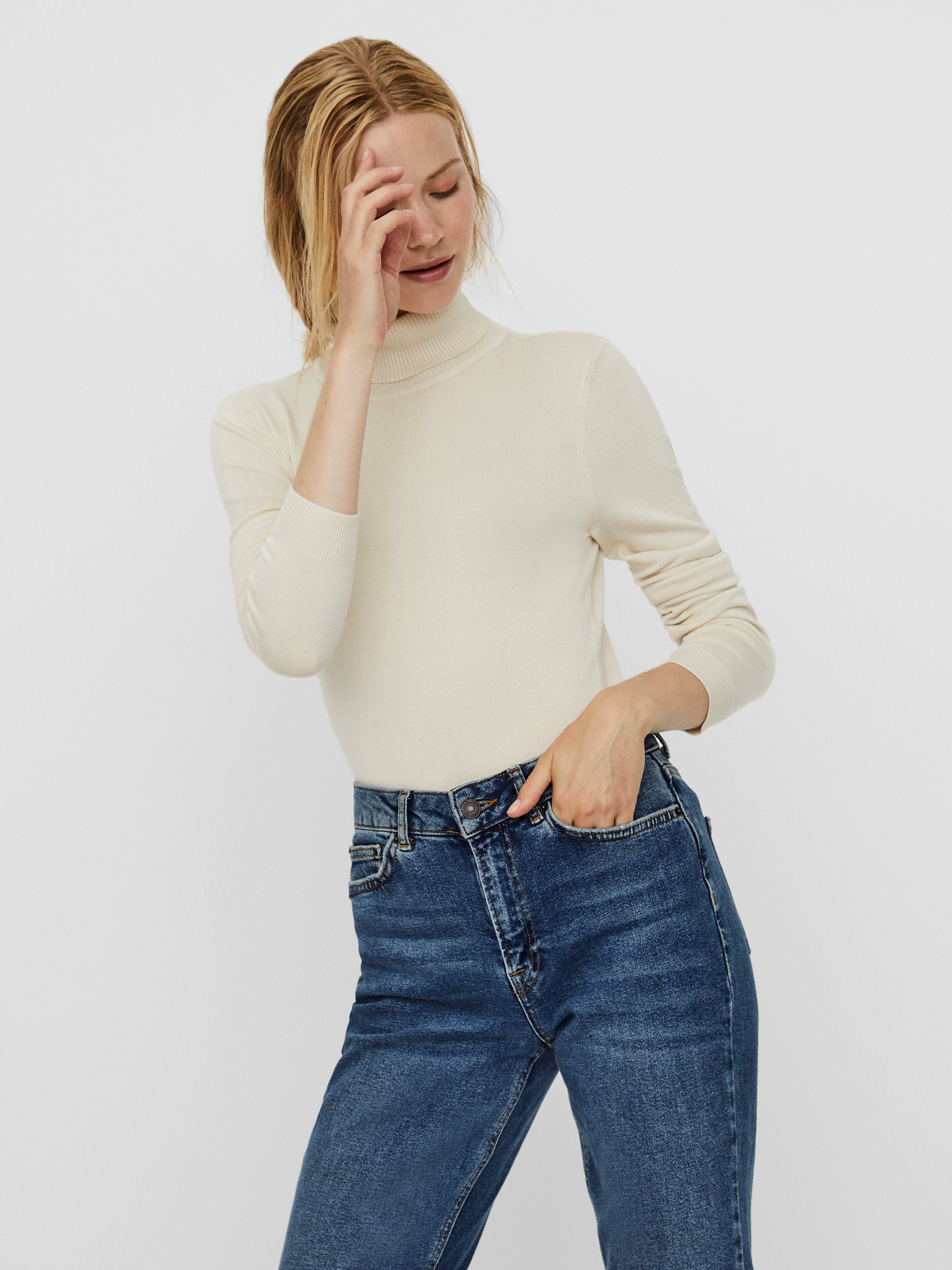 VERO MODA VMGLORY rollneck blouse - birch