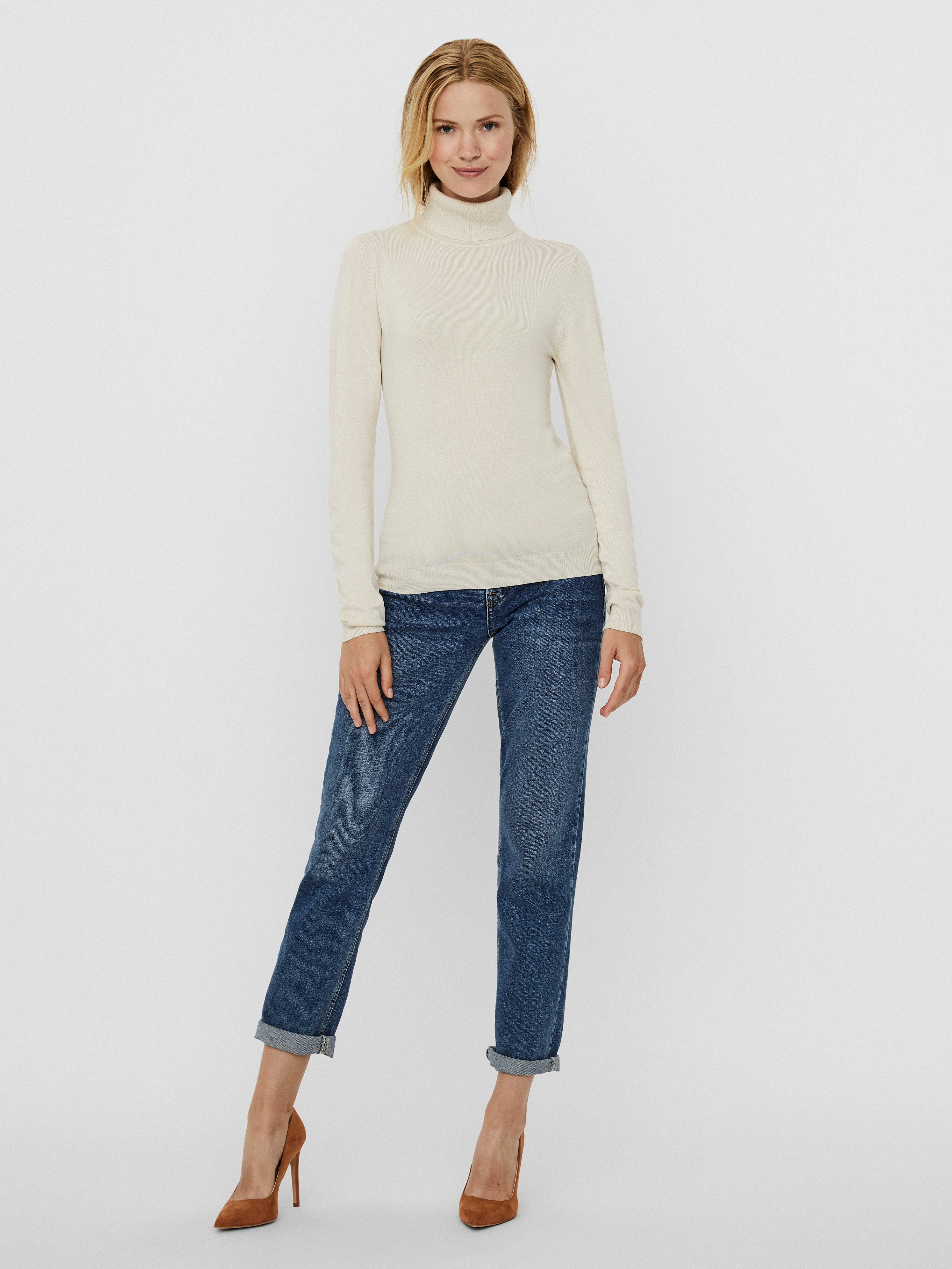 VERO MODA VMGLORY rollneck blouse - birch