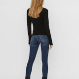 VERO MODA VMGLORY rollneck blouse - black