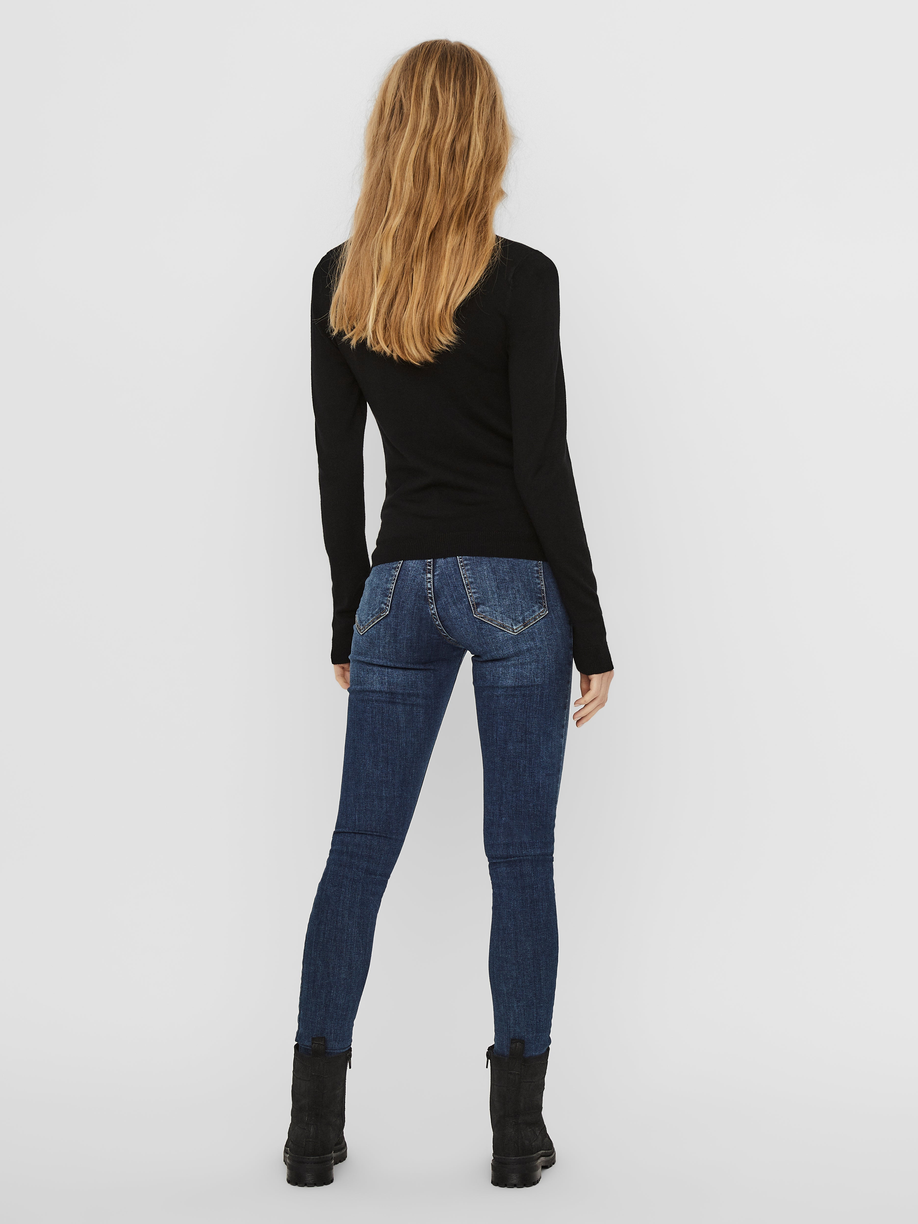 VERO MODA VMGLORY rollneck blouse - black