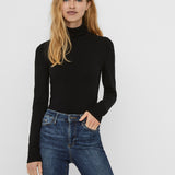 VERO MODA VMGLORY rollneck blouse - black