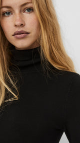 VERO MODA VMGLORY rollneck blouse - black