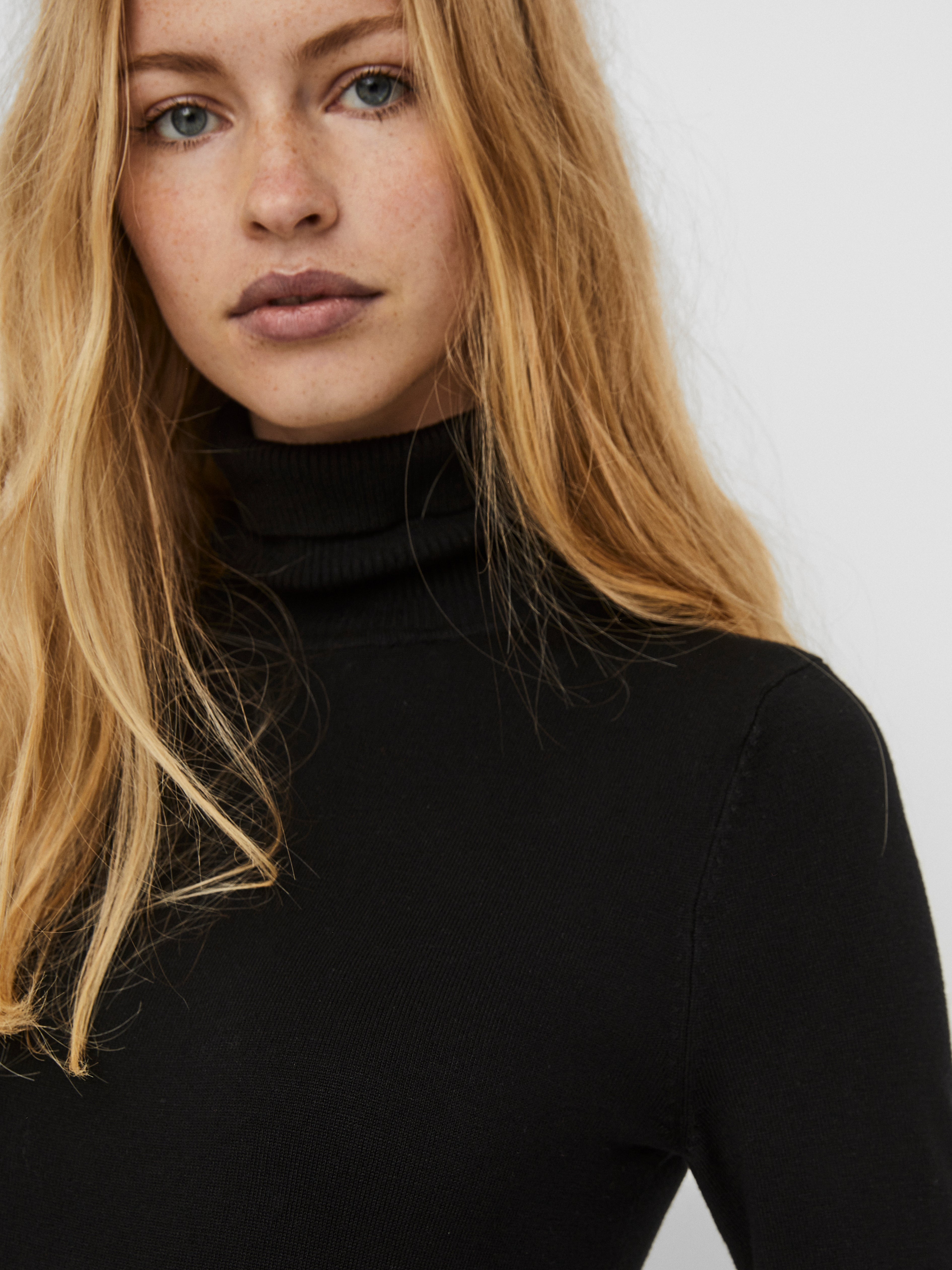 VERO MODA VMGLORY rollneck blouse - black