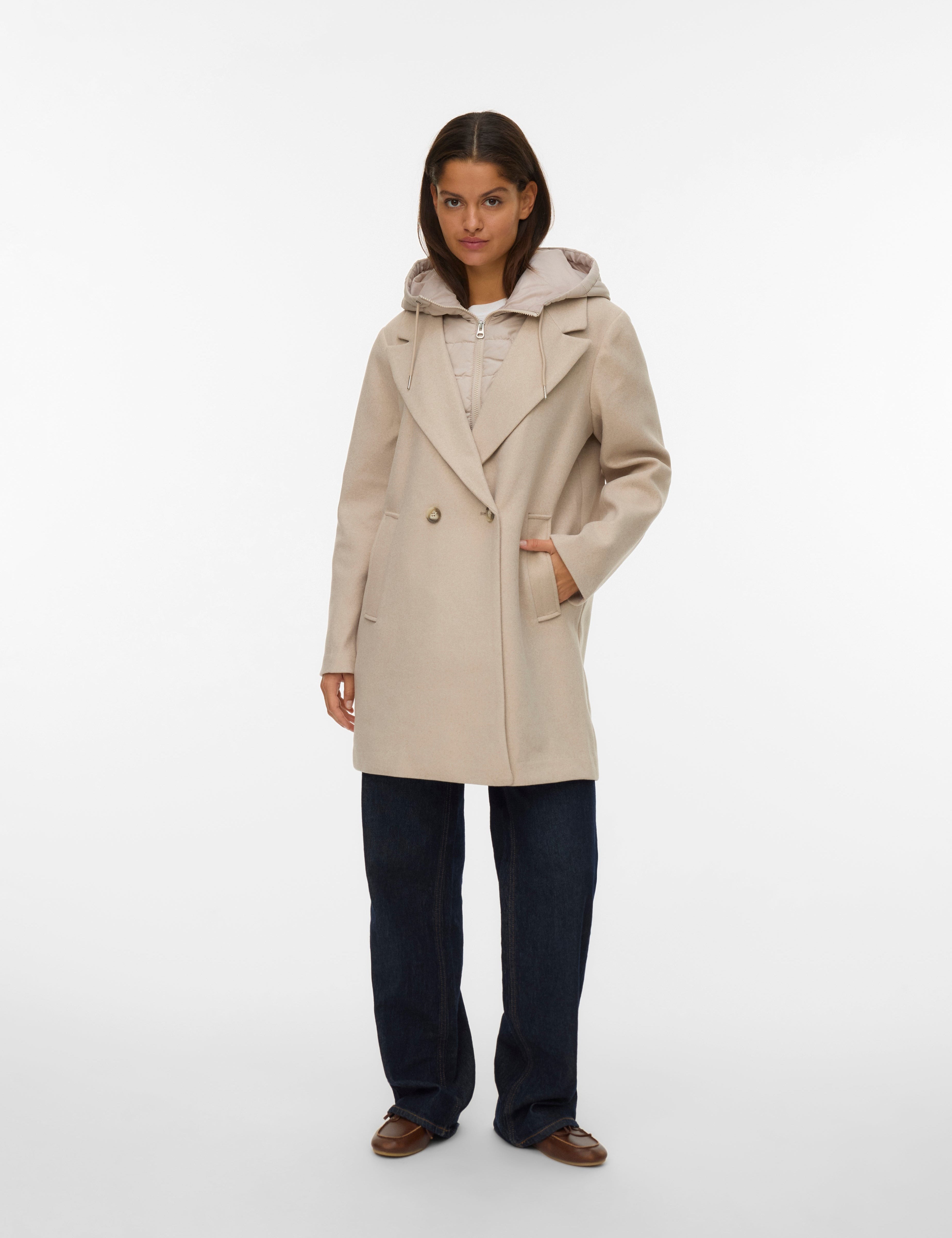 VERO MODA VMGRACE coat boo in oatmeal melange - Image 1